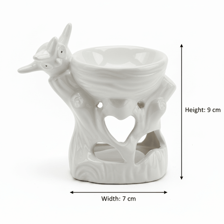 White Ceramic Oil Burner – Bird Figurine - 9×7 cm - Al Kabayel Discount CentreWhite Ceramic Oil Burner – Bird Figurine - 9×7 cmHome Décor AccentsAKDCAl Kabayel Discount Centre