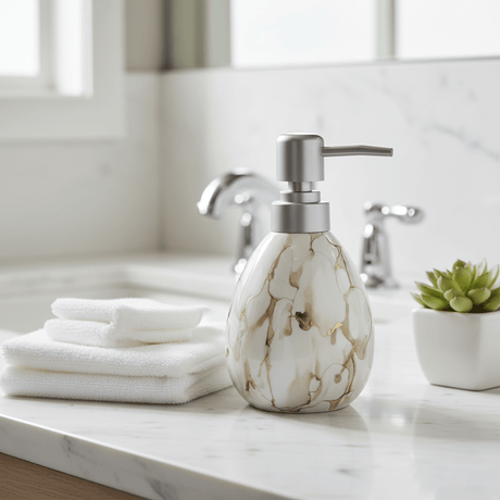 White Ceramic & Plastic Liquid Soap Dispenser – 400ml - Al Kabayel Discount CentreWhite Ceramic & Plastic Liquid Soap Dispenser – 400mlHolders & DispensersAKDCAl Kabayel Discount Centre