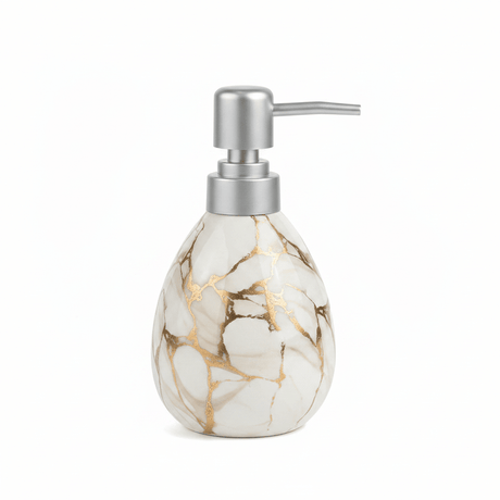 White Ceramic & Plastic Liquid Soap Dispenser – 400ml - Al Kabayel Discount CentreWhite Ceramic & Plastic Liquid Soap Dispenser – 400mlHolders & DispensersAKDCAl Kabayel Discount Centre