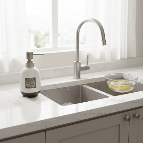 White Ceramic & Plastic Liquid Soap Dispenser – 400ml - Al Kabayel Discount CentreWhite Ceramic & Plastic Liquid Soap Dispenser – 400mlHolders & DispensersAKDCAl Kabayel Discount Centre