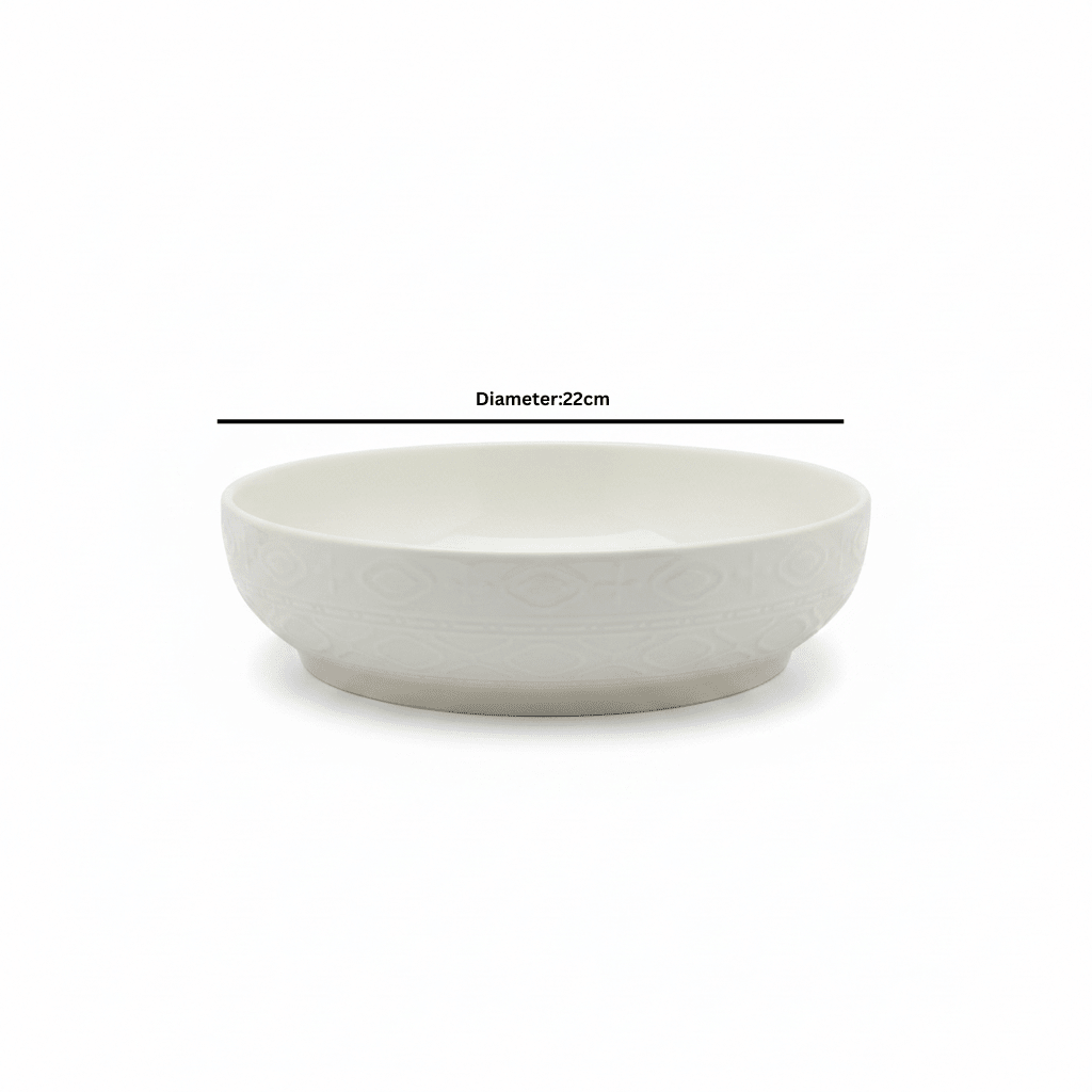 White Ceramic Serving Bowl - 22cm - Al Kabayel Discount CentreWhite Ceramic Serving Bowl - 22cmBowlsAKDCAl Kabayel Discount Centre