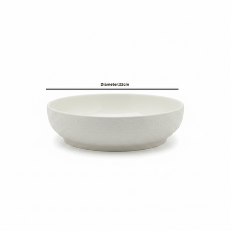 White Ceramic Serving Bowl - 22cm - Al Kabayel Discount CentreWhite Ceramic Serving Bowl - 22cmBowlsAKDCAl Kabayel Discount Centre