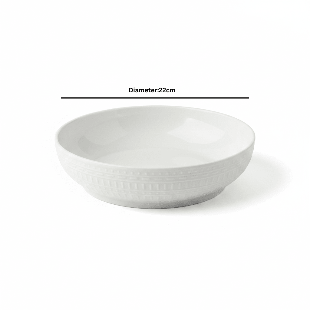 White Ceramic Serving Bowl - 22cm - Al Kabayel Discount CentreWhite Ceramic Serving Bowl - 22cmBowlsAKDCAl Kabayel Discount Centre