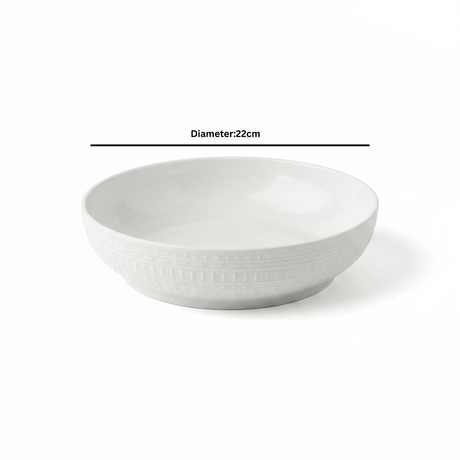 White Ceramic Serving Bowl - 22cm - Al Kabayel Discount CentreWhite Ceramic Serving Bowl - 22cmBowlsAKDCAl Kabayel Discount Centre