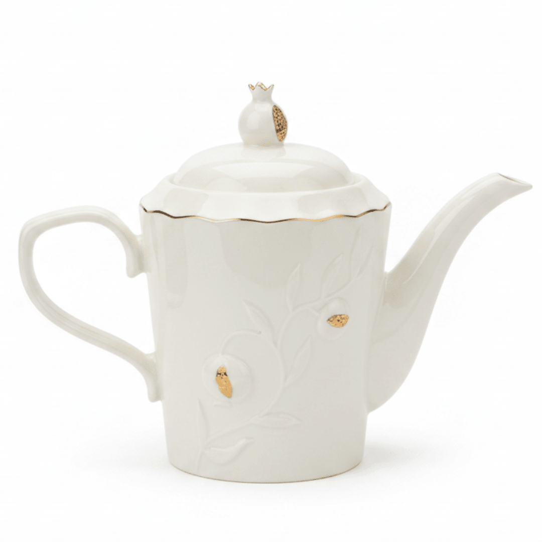 White Ceramic Teapot with Sophisticated Gold Detailing and Lid – Elegant Tea Serving Pot (17 cm) - Al Kabayel Discount CentreWhite Ceramic Teapot with Sophisticated Gold Detailing and Lid – Elegant Tea Serving Pot (17 cm)Tea/Coffee PotsAKDCAl Kabayel Discount Centre