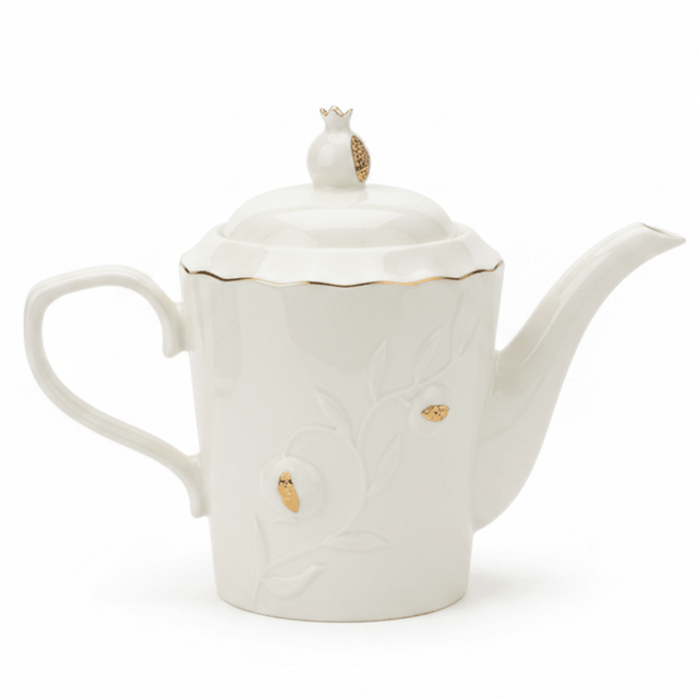 White Ceramic Teapot with Sophisticated Gold Detailing and Lid – Elegant Tea Serving Pot (17 cm) - Al Kabayel Discount CentreWhite Ceramic Teapot with Sophisticated Gold Detailing and Lid – Elegant Tea Serving Pot (17 cm)Tea/Coffee PotsAKDCAl Kabayel Discount Centre