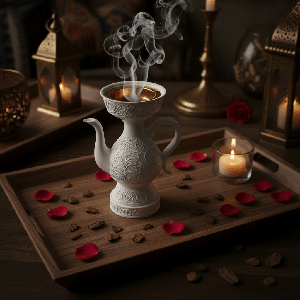 White Chalk Arabic Incense Burner – Dallah Mabkhara | 18cm - Al Kabayel Discount CentreWhite Chalk Arabic Incense Burner – Dallah Mabkhara | 18cmIncense BurnerAKDCAl Kabayel Discount Centre