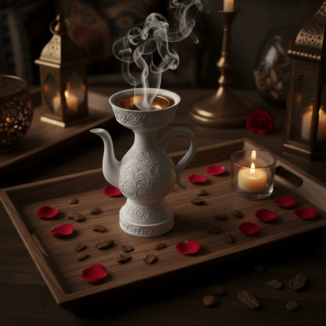 White Chalk Arabic Incense Burner – Dallah Mabkhara | 18cm - Al Kabayel Discount CentreWhite Chalk Arabic Incense Burner – Dallah Mabkhara | 18cmIncense BurnerAKDCAl Kabayel Discount Centre