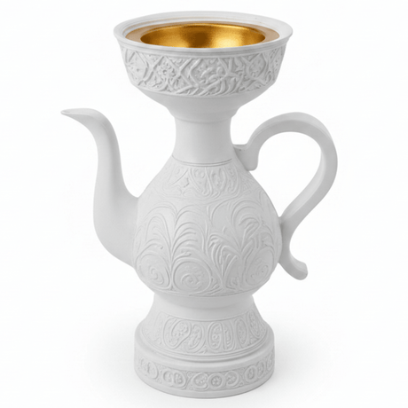White Chalk Arabic Incense Burner – Dallah Mabkhara | 18cm - Al Kabayel Discount CentreWhite Chalk Arabic Incense Burner – Dallah Mabkhara | 18cmIncense BurnerAKDCAl Kabayel Discount Centre