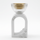 White Chalk & Crystal Glass Incense Burner | Floral Arch Design | 15cm - Al Kabayel Discount CentreWhite Chalk & Crystal Glass Incense Burner | Floral Arch Design | 15cmIncense burnerAKDCAl Kabayel Discount Centre
