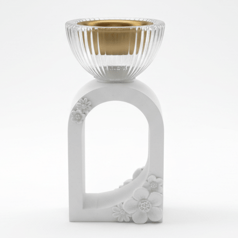 White Chalk & Crystal Glass Incense Burner | Floral Arch Design | 15cm - Al Kabayel Discount CentreWhite Chalk & Crystal Glass Incense Burner | Floral Arch Design | 15cmIncense burnerAKDCAl Kabayel Discount Centre
