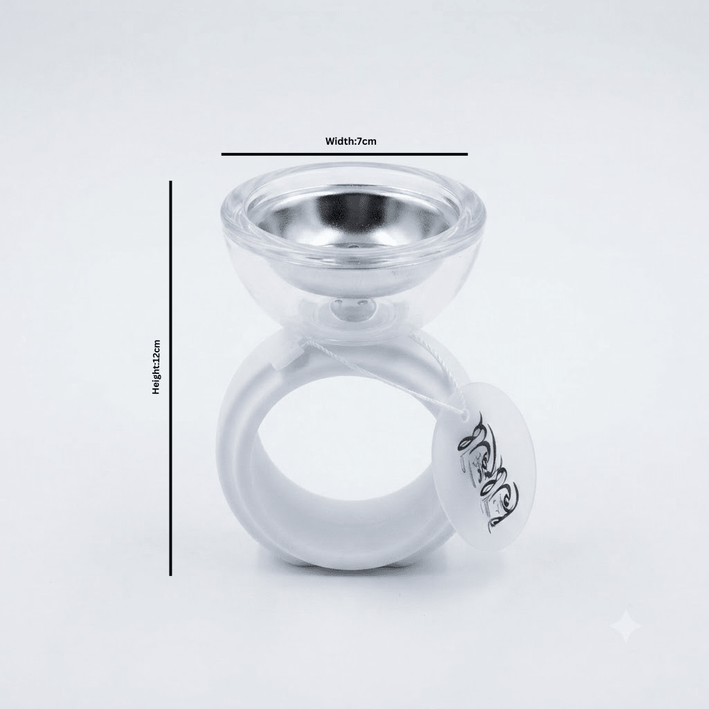 White Chalk & Glass Incense Burner With Ring Base – 12×7 cm - Al Kabayel Discount CentreWhite Chalk & Glass Incense Burner With Ring Base – 12×7 cmIncense BurnersAKDCAl Kabayel Discount Centre