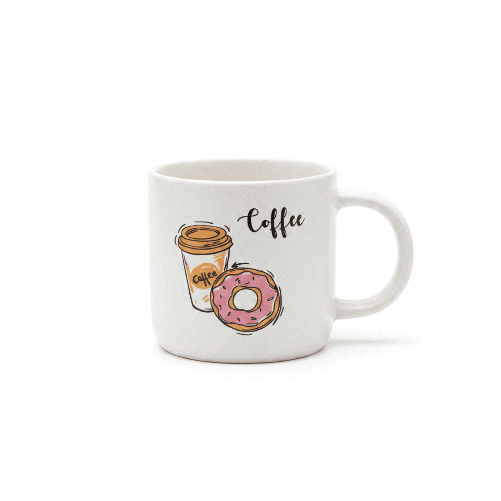 White Coffee & Donut Ceramic Mug - 300ml - Al Kabayel Discount CentreWhite Coffee & Donut Ceramic Mug - 300mlMugsAKDCAl Kabayel Discount Centre