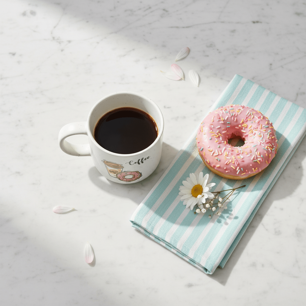 White Coffee & Donut Ceramic Mug - 300ml - Al Kabayel Discount CentreWhite Coffee & Donut Ceramic Mug - 300mlMugsAKDCAl Kabayel Discount Centre