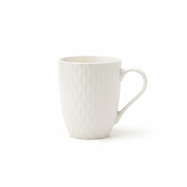 White Diamond Quilted Ceramic Mug – 300ml - Al Kabayel Discount CentreWhite Diamond Quilted Ceramic Mug – 300mlMugsAKDCAl Kabayel Discount Centre