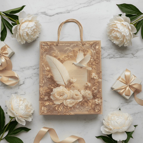 White Dove & Rose Design Baroque Paper Gift Bag - 30×25cm - Al Kabayel Discount CentreWhite Dove & Rose Design Baroque Paper Gift Bag - 30×25cmPacking & Wrapping SuppliesAKDCAl Kabayel Discount Centre