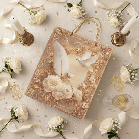 White Dove & Rose Design Baroque Paper Gift Bag - 30×25cm - Al Kabayel Discount CentreWhite Dove & Rose Design Baroque Paper Gift Bag - 30×25cmPacking & Wrapping SuppliesAKDCAl Kabayel Discount Centre