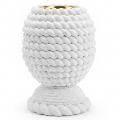 White Elegant Chalk Incense Burner | Handcrafted Bobble Texture | 12cm | Gold Rim - Al Kabayel Discount CentreWhite Elegant Chalk Incense Burner | Handcrafted Bobble Texture | 12cm | Gold RimIncense BurnerAKDCAl Kabayel Discount Centre