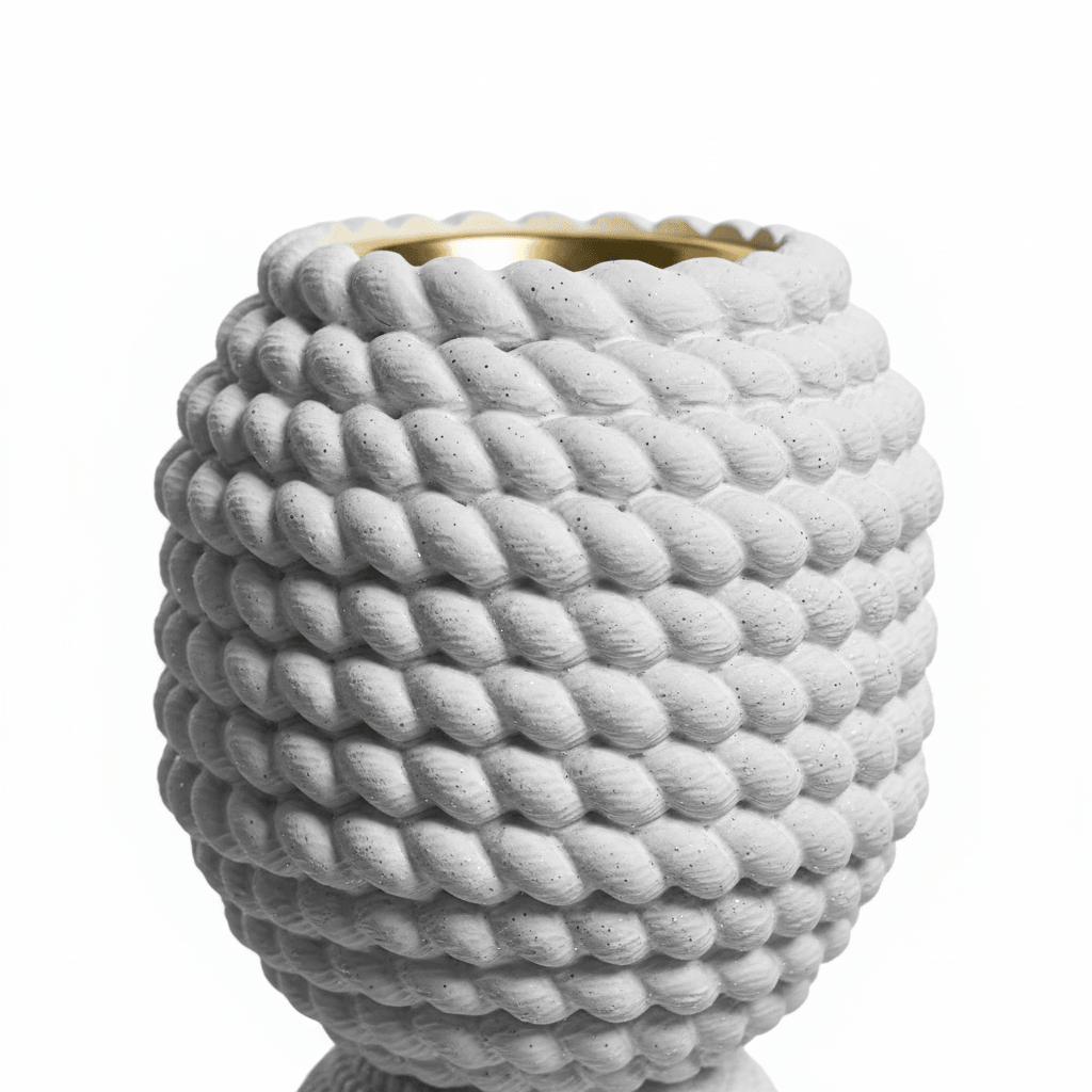 White Elegant Chalk Incense Burner | Handcrafted Bobble Texture | 12cm | Gold Rim - Al Kabayel Discount CentreWhite Elegant Chalk Incense Burner | Handcrafted Bobble Texture | 12cm | Gold RimIncense BurnerAKDCAl Kabayel Discount Centre