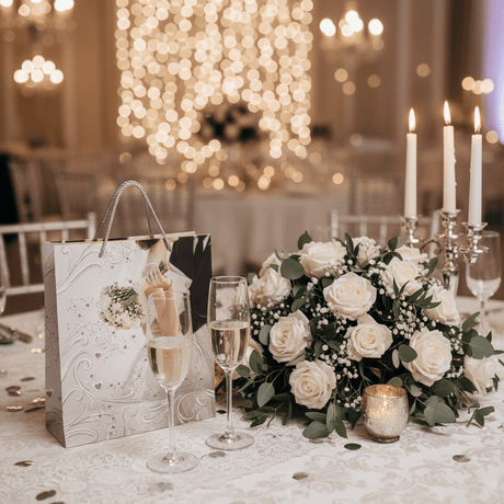 White Elegant Paper Gift Bag with Rope Handles | Wedding & Bridal Design | 32×26cm | Premium Glossy Finish - Al Kabayel Discount CentreWhite Elegant Paper Gift Bag with Rope Handles | Wedding & Bridal Design | 32×26cm | Premium Glossy FinishPacking & Wrapping SuppliesAKDCAl Kabayel Discount Centre