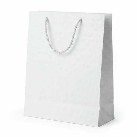 White Embossed Flower Paper Gift Bag | Premium Luxury Packaging Bag with Rope Handles | 30×25cm | - Al Kabayel Discount CentreWhite Embossed Flower Paper Gift Bag | Premium Luxury Packaging Bag with Rope Handles | 30×25cm |Packing & Wrapping SuppliesAKDCAl Kabayel Discount Centre
