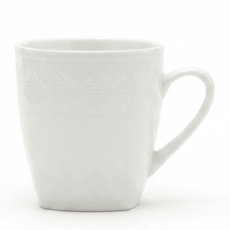 White Embossed Porcelain Mug 250ml | Diamond Quilted Texture | Premium Ceramic - Al Kabayel Discount CentreWhite Embossed Porcelain Mug 250ml | Diamond Quilted Texture | Premium CeramicMugsAKDCAl Kabayel Discount Centre