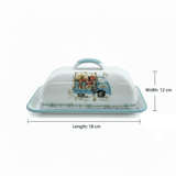 White Enamel Cheese Tray with Lid – Vintage Flower Truck Design - 18×12cm - Al Kabayel Discount CentreWhite Enamel Cheese Tray with Lid – Vintage Flower Truck Design - 18×12cmServing TraysAKDCAl Kabayel Discount Centre