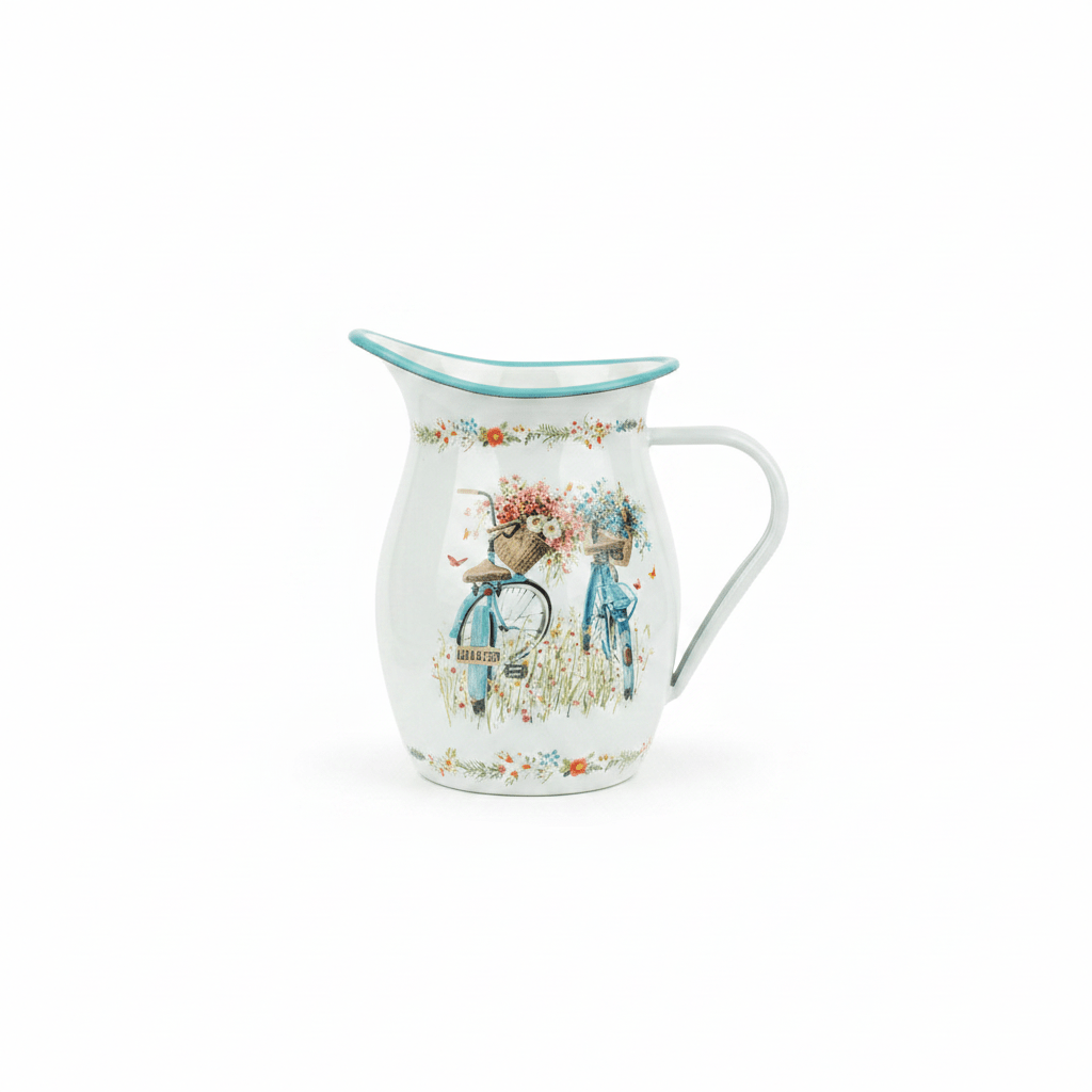 White Enamel Floral Jug – 19×11 cm - Al Kabayel Discount CentreWhite Enamel Floral Jug – 19×11 cmJugsAKDCAl Kabayel Discount Centre