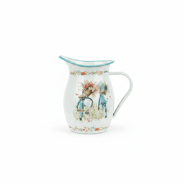 White Enamel Floral Jug – 19×11 cm - Al Kabayel Discount CentreWhite Enamel Floral Jug – 19×11 cmJugsAKDCAl Kabayel Discount Centre