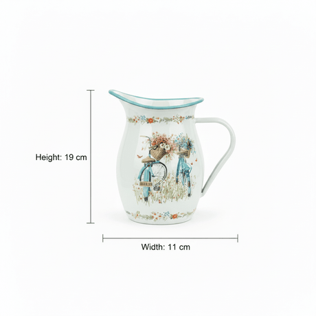 White Enamel Floral Jug – 19×11 cm - Al Kabayel Discount CentreWhite Enamel Floral Jug – 19×11 cmJugsAKDCAl Kabayel Discount Centre