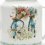 White Enamel Kettle with Floral Bicycle Print - 20 × 13 cm - Al Kabayel Discount CentreWhite Enamel Kettle with Floral Bicycle Print - 20 × 13 cmTea/Coffee PotsAKDCAl Kabayel Discount Centre