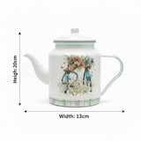 White Enamel Kettle with Floral Bicycle Print - 20 × 13 cm - Al Kabayel Discount CentreWhite Enamel Kettle with Floral Bicycle Print - 20 × 13 cmTea/Coffee PotsAKDCAl Kabayel Discount Centre