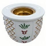 White & Gold Ceramic Incense Burner | Pineapple Motif | 9×12 cm - Al Kabayel Discount CentreWhite & Gold Ceramic Incense Burner | Pineapple Motif | 9×12 cmIncense burnerAKDCAl Kabayel Discount Centre