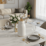 White & Gold Vacuum Flask — 1 Litre | Thermal Insulated Carafe - Al Kabayel Discount CentreWhite & Gold Vacuum Flask — 1 Litre | Thermal Insulated CarafeThermosAKDCAl Kabayel Discount Centre