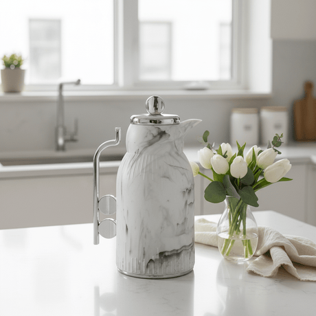 White & Grey Marble Elegance Vacuum Flask 1 Litre - Al Kabayel Discount CentreWhite & Grey Marble Elegance Vacuum Flask 1 LitreThermosAKDCAl Kabayel Discount Centre
