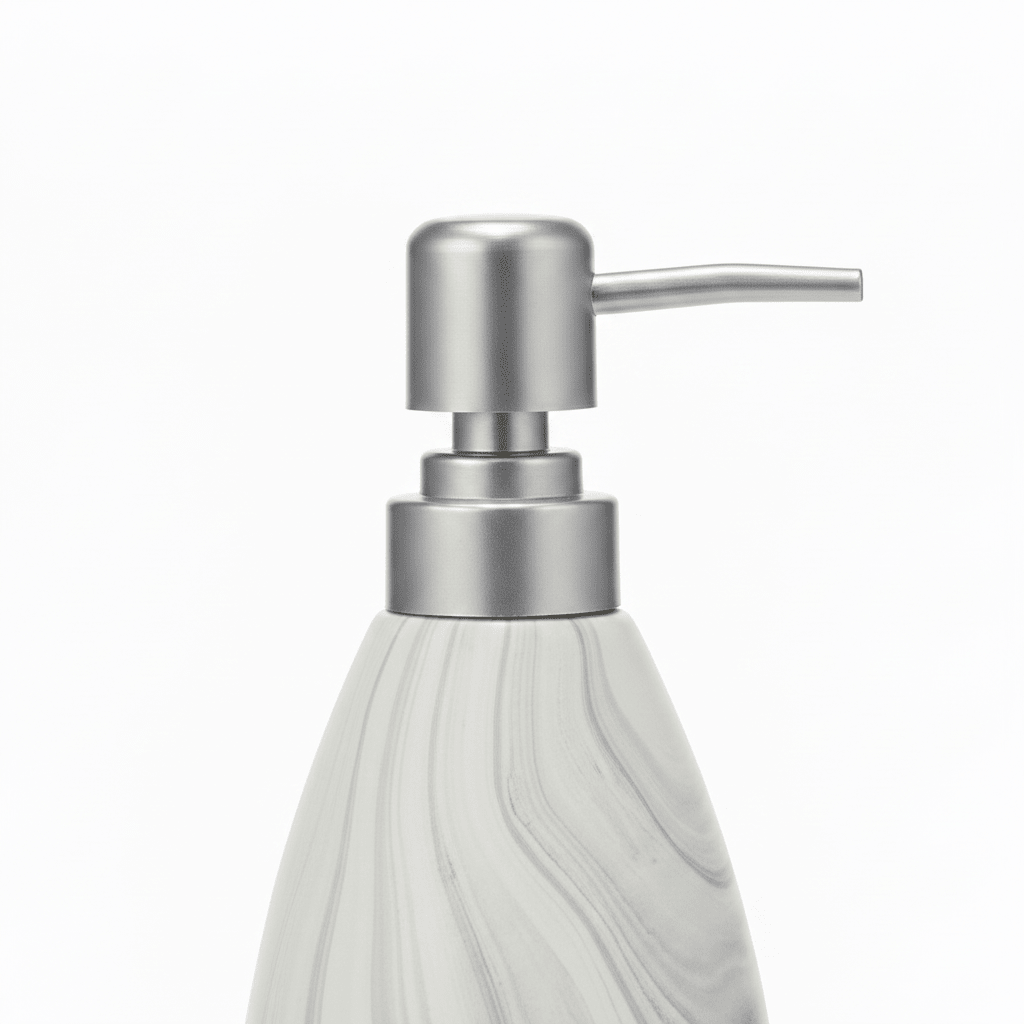 White & Grey Marble Swirl Ceramic & Plastic Liquid Soap Dispenser – 400ml - Al Kabayel Discount CentreWhite & Grey Marble Swirl Ceramic & Plastic Liquid Soap Dispenser – 400mlHolders & DispensersAKDCAl Kabayel Discount Centre