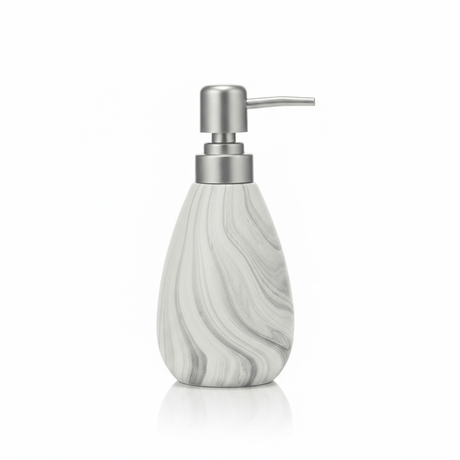 White & Grey Marble Swirl Ceramic & Plastic Liquid Soap Dispenser – 400ml - Al Kabayel Discount CentreWhite & Grey Marble Swirl Ceramic & Plastic Liquid Soap Dispenser – 400mlHolders & DispensersAKDCAl Kabayel Discount Centre