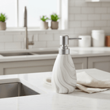 White & Grey Marble Swirl Ceramic & Plastic Liquid Soap Dispenser – 400ml - Al Kabayel Discount CentreWhite & Grey Marble Swirl Ceramic & Plastic Liquid Soap Dispenser – 400mlHolders & DispensersAKDCAl Kabayel Discount Centre