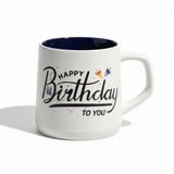White Orchid Ceramic Mug | Happy Birthday Print | Navy Blue Interior | 400ml - Al Kabayel Discount CentreWhite Orchid Ceramic Mug | Happy Birthday Print | Navy Blue Interior | 400mlMugsORCHIDAl Kabayel Discount Centre