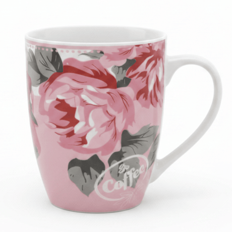 White & Pink Floral Ceramic Mug — 300ml - Al Kabayel Discount CentreWhite & Pink Floral Ceramic Mug — 300mlMugsAKDCAl Kabayel Discount Centre