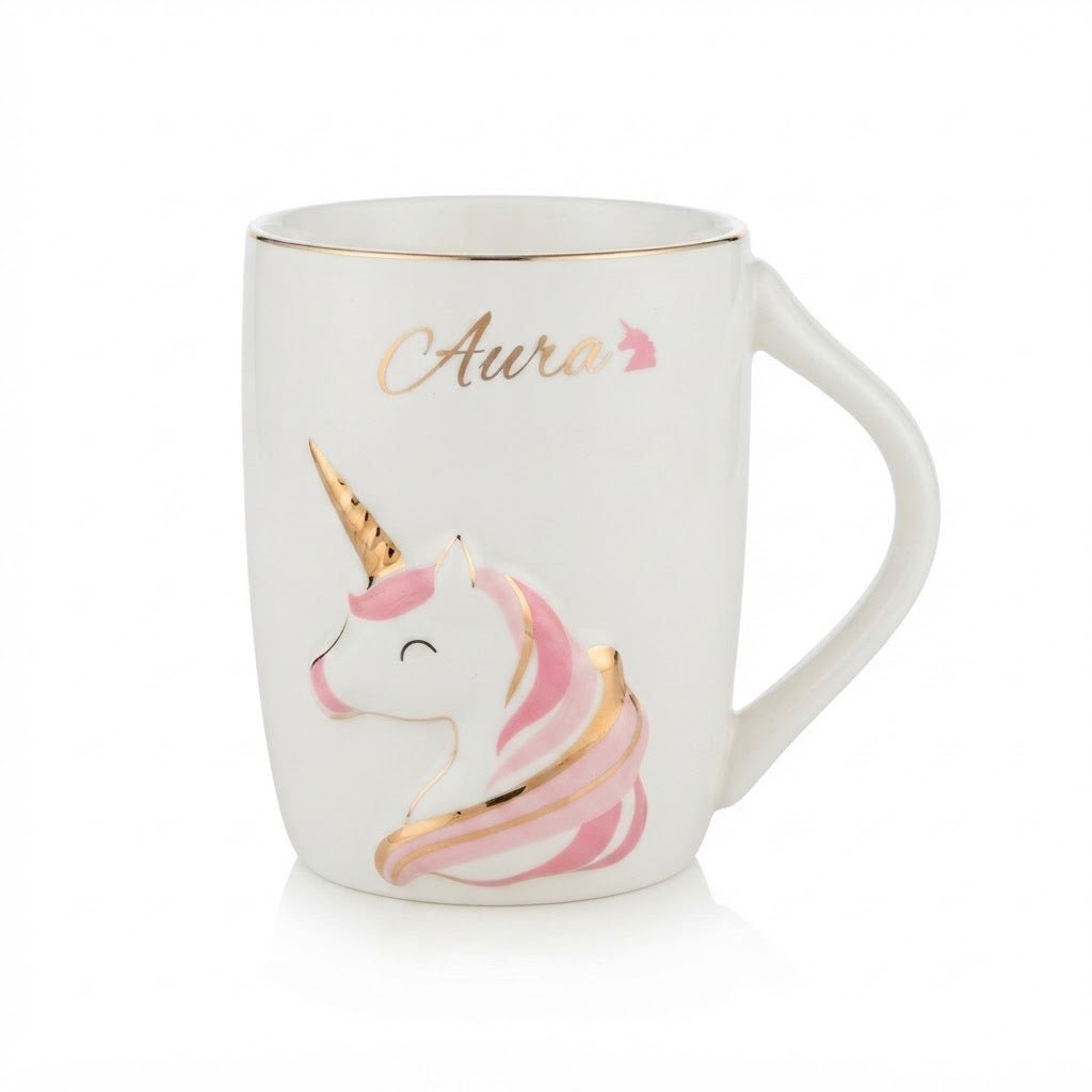 White & Pink with Gold Rim Unicorn Ceramic Mug - 400ml - Al Kabayel Discount CentreWhite & Pink with Gold Rim Unicorn Ceramic Mug - 400mlMugsAKDCAl Kabayel Discount Centre