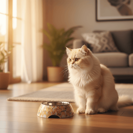 White Plastic & Stainless Steel Cartoon Cat Pet Feeding Bowl - 11cm - Al Kabayel Discount CentreWhite Plastic & Stainless Steel Cartoon Cat Pet Feeding Bowl - 11cmPet SuppliesAKDCAl Kabayel Discount Centre