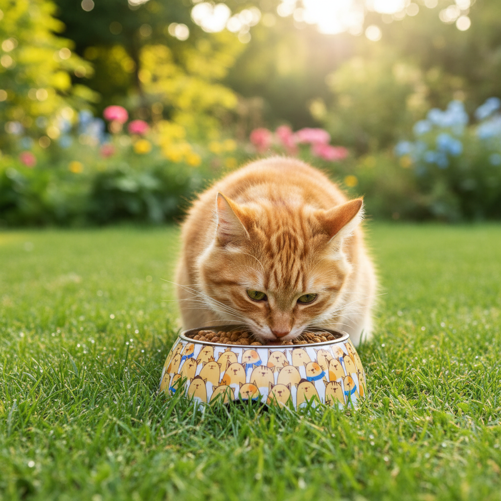 White Plastic & Stainless Steel Cartoon Cat Pet Feeding Bowl - 11cm - Al Kabayel Discount CentreWhite Plastic & Stainless Steel Cartoon Cat Pet Feeding Bowl - 11cmPet SuppliesAKDCAl Kabayel Discount Centre