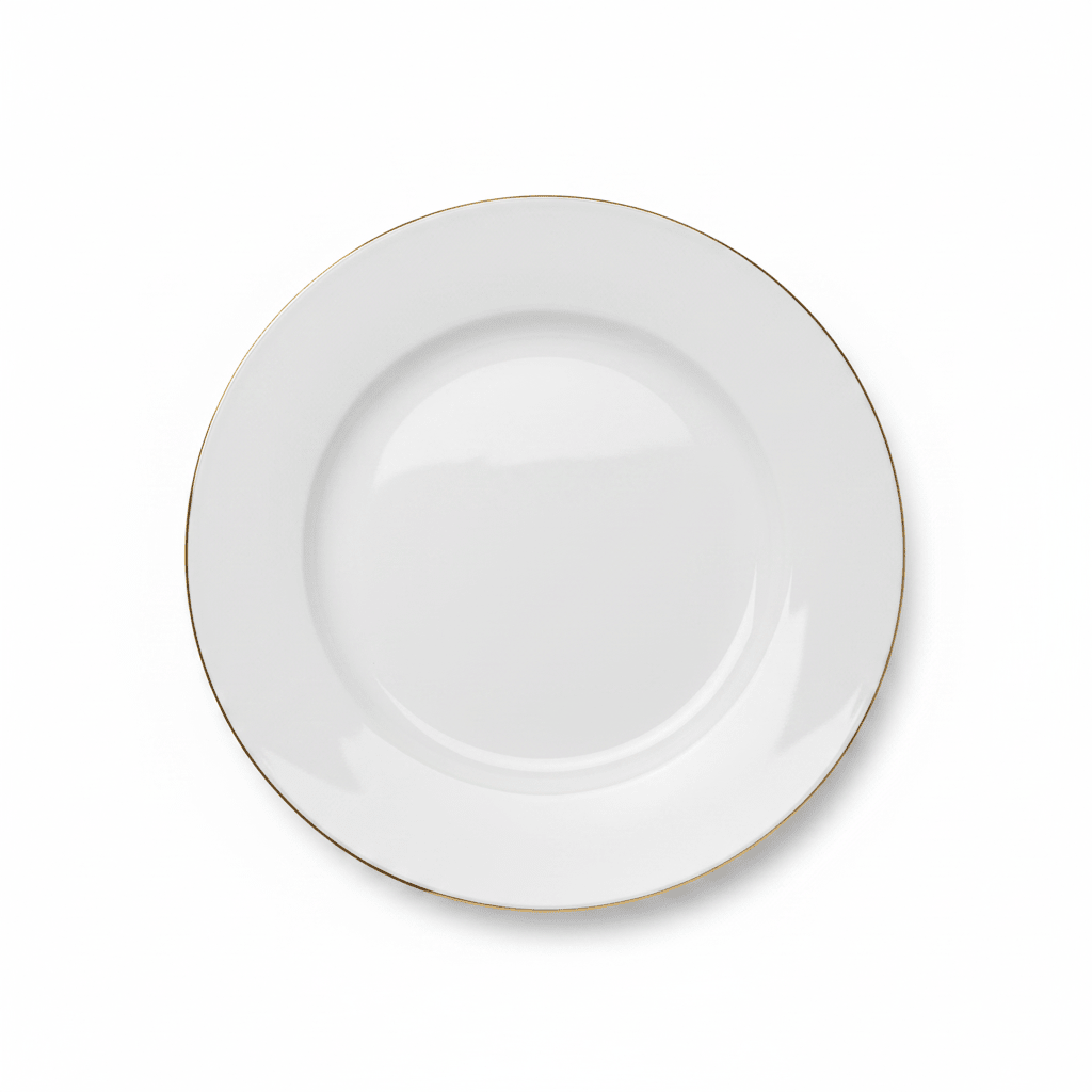 White Porcelain Dinner Plate with Gold Rim - 10 Inch - Al Kabayel Discount CentreWhite Porcelain Dinner Plate with Gold Rim - 10 InchPlatesAKDCAl Kabayel Discount Centre