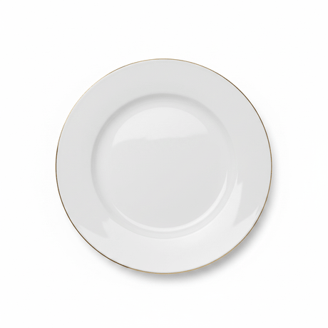 White Porcelain Dinner Plate with Gold Rim - 10 Inch - Al Kabayel Discount CentreWhite Porcelain Dinner Plate with Gold Rim - 10 InchPlatesAKDCAl Kabayel Discount Centre