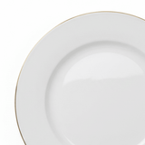 White Porcelain Dinner Plate with Gold Rim - 10 Inch - Al Kabayel Discount CentreWhite Porcelain Dinner Plate with Gold Rim - 10 InchPlatesAKDCAl Kabayel Discount Centre