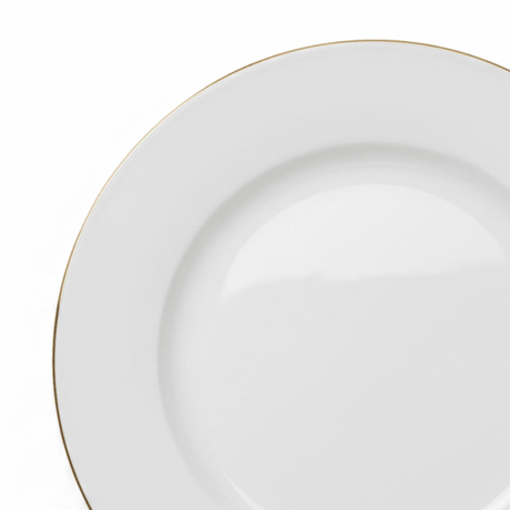 White Porcelain Dinner Plate with Gold Rim - 10 Inch - Al Kabayel Discount CentreWhite Porcelain Dinner Plate with Gold Rim - 10 InchPlatesAKDCAl Kabayel Discount Centre