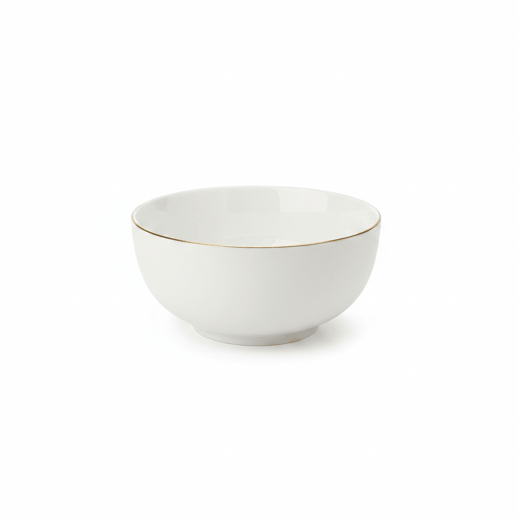 White Porcelain Soup Bowl with Gold Rim – 6 Inch - Al Kabayel Discount CentreWhite Porcelain Soup Bowl with Gold Rim – 6 InchBowlsAKDCAl Kabayel Discount Centre