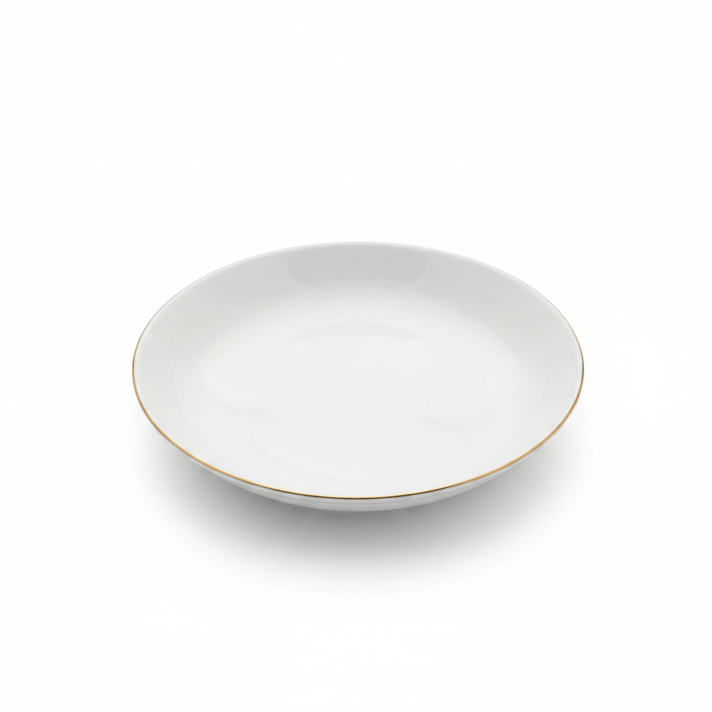 White Porcelain Soup Plate with Gold Rim - 7 Inch - Al Kabayel Discount CentreWhite Porcelain Soup Plate with Gold Rim - 7 InchPlatesAKDCAl Kabayel Discount Centre