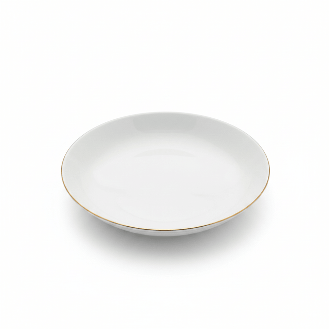 White Porcelain Soup Plate with Gold Rim - 7 Inch - Al Kabayel Discount CentreWhite Porcelain Soup Plate with Gold Rim - 7 InchPlatesAKDCAl Kabayel Discount Centre